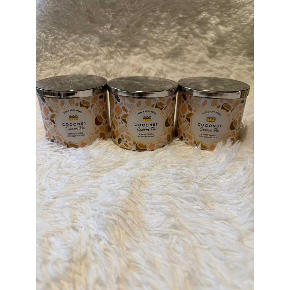 coconut cream pie candles bath and body works set of 3